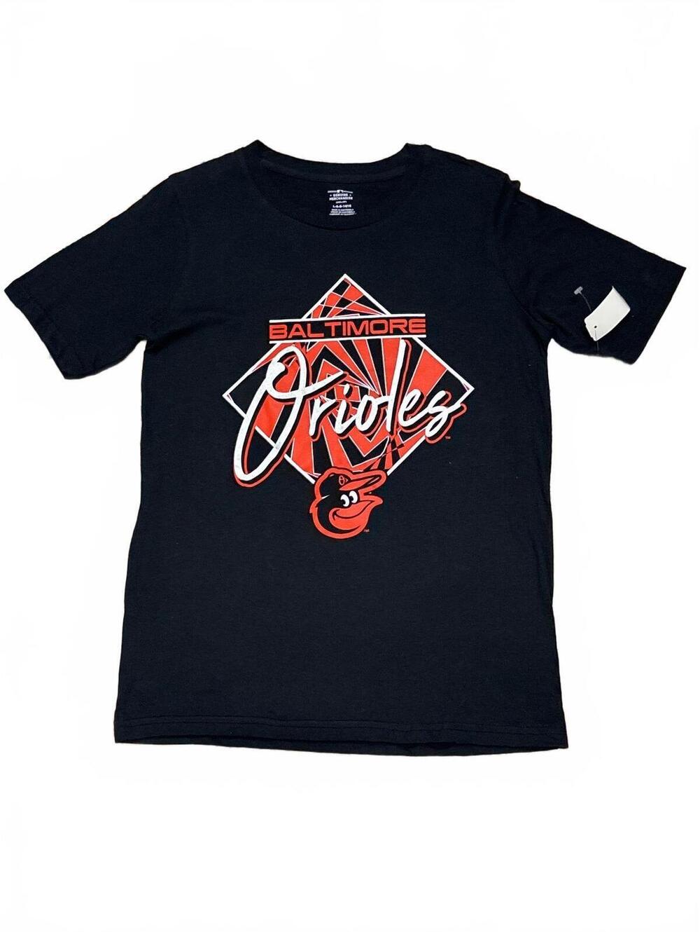 Baltimore Orioles Black Cotton T-Shirt Size Large 14/16